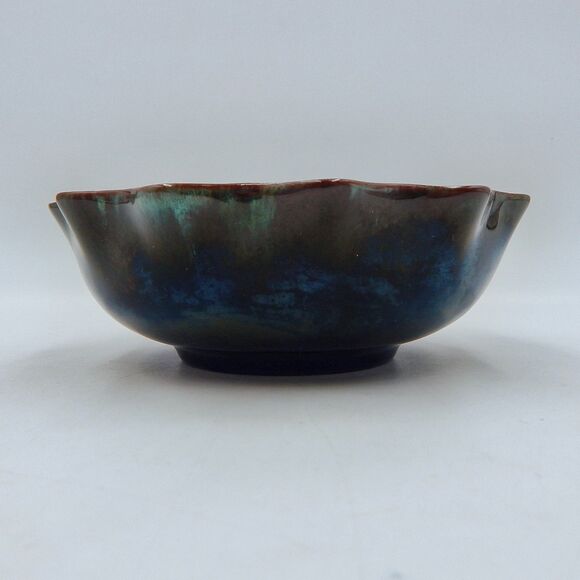 Blue Mountain Pottery Canada BMP Green Candy Nut Dish Bowl Ruffle Edge Scallop - Picture 7 of 9